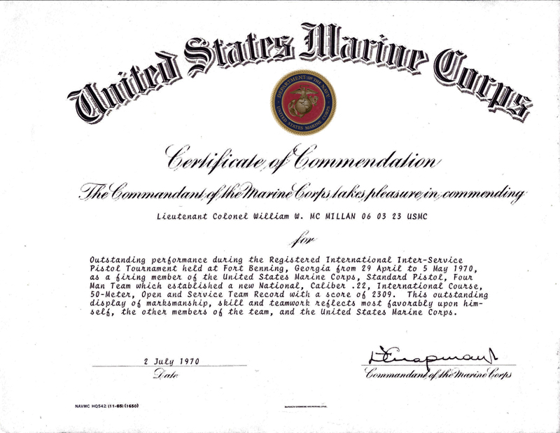 July 2 1970 Certificate of Commendation